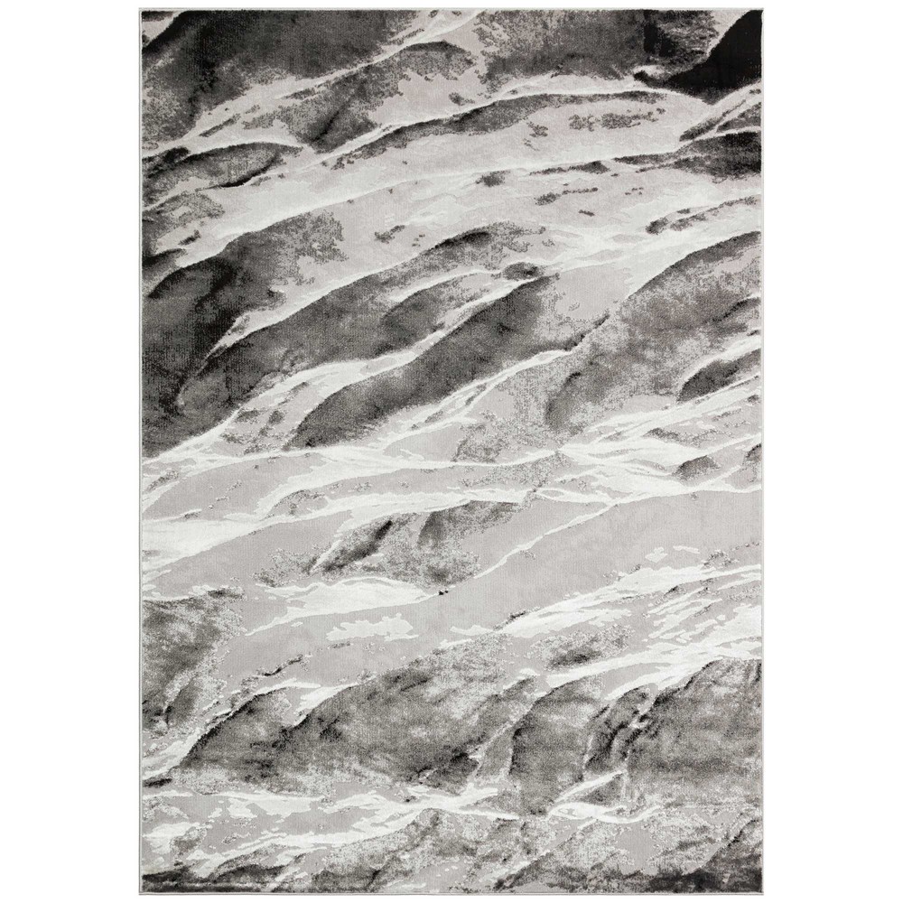 Blaze BLZ06 Abstract Marble Rugs in Silver Grey